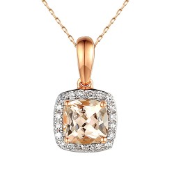 Zawieszka z morganitem i diamentami (P58266 R MR) - zdjęcie: 2