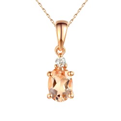 Zawieszka z morganitem i diamentami (P37303 R MR) - zdjęcie: 2