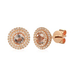 Kolczyki z morganitami i diamentami (E57736 R S MR) - zdjęcie: 2