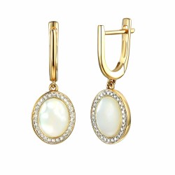 Kolczyki z masą perłową i diamentami (E81581 Y A WMP) - zdjęcie: 2