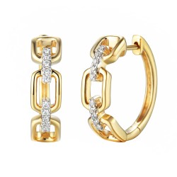 Kolczyki łańcuszkowe z diamentami (E79465 Y A) - zdjęcie: 2