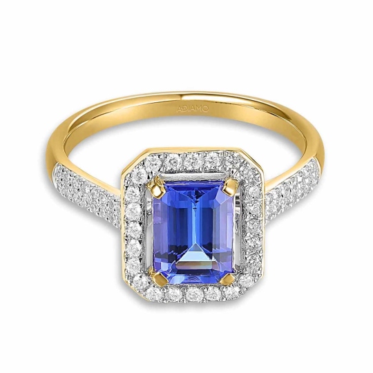 Pierścionek z tanzanitem i diamentami (R82005 Y T): 8