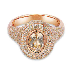 Pierścionek z morganitami i diamentami (R88484 R MR): 8 - zdjęcie: 4