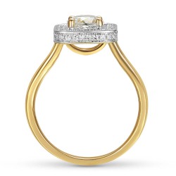 Pierścionek z białym topazem i diamentami (R88493 YW WT): 7 - zdjęcie: 4