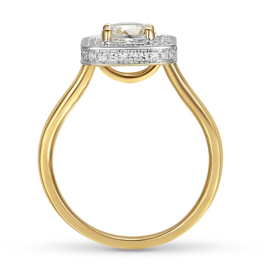 Pierścionek z białym topazem i diamentami (R88493 YW WT): 7