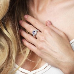 Pierścionek z tanzanitem i diamentami (R88490 Y T): 7 - zdjęcie: 3