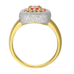 Pierścionek z rubinami i diamentami (R88488 Y RU): 7 - zdjęcie: 4