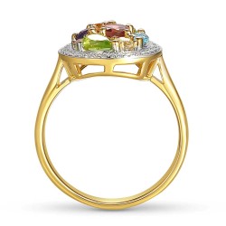 Pierścionek z kolorowymi kamieniami i diamentami (R88483 Y): 16 - zdjęcie: 4