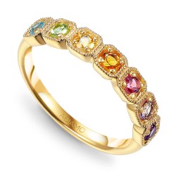 Pierścionek z kolorowymi kamieniami (R88480 Y): 12 - zdjęcie: 2