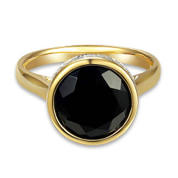 Pierścionek z czarnym agatem i diamentami (R88486 Y BAG): 8 - zdjęcie: 3