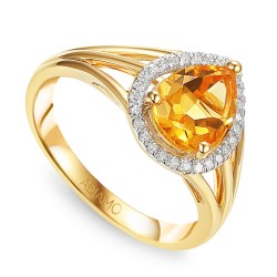 Pierścionek z cytrynem i diamentami (R88491 Y CT): 8 - zdjęcie: 2