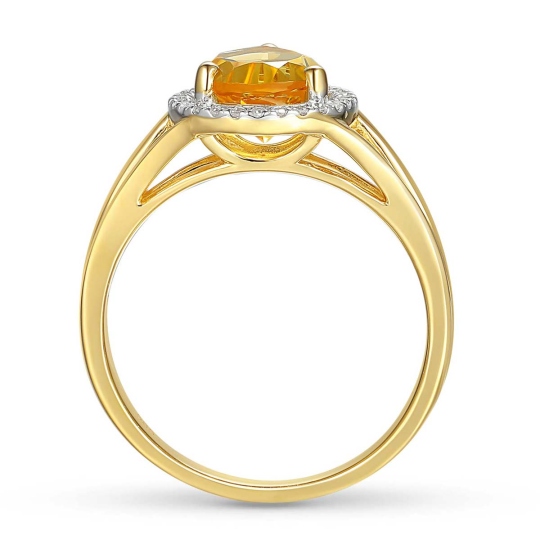 Pierścionek z cytrynem i diamentami (R88491 Y CT): 8