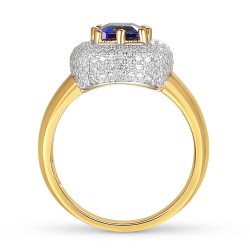 Pierścionek z tanzanitem i diamentami (R88489 Y T): 8 - zdjęcie: 5