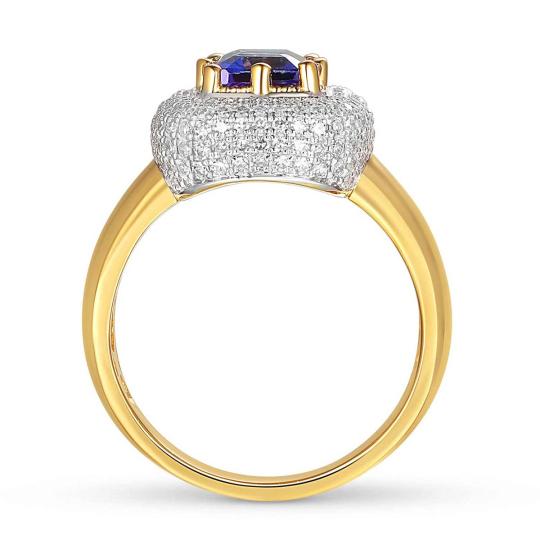 Pierścionek z tanzanitem i diamentami (R88489 Y T): 8