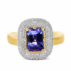Pierścionek z tanzanitem i diamentami (R88489 Y T): 8 - zdjęcie: 4