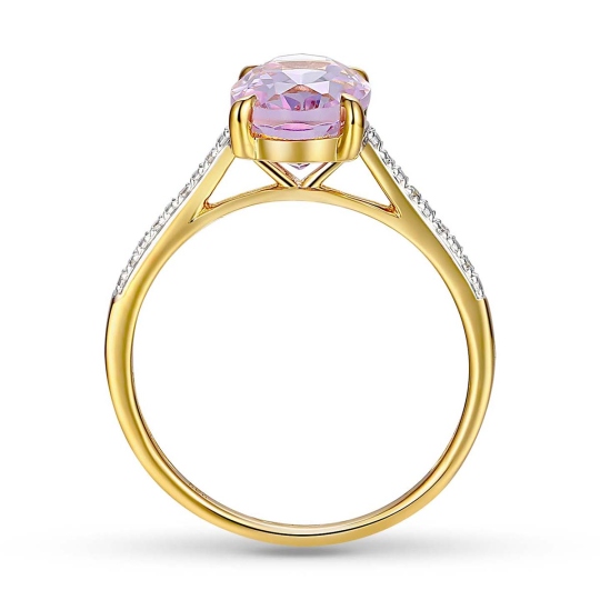 Pierścionek z różowym ametystem i diamentami (R86614 Y PAM): 8