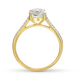 Pierścionek z białym topazem i diamentami (R86614 Y WT): 7 - zdjęcie: 4