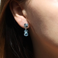 Kolczyki z topazami i diamentami (E88899 W S BT)