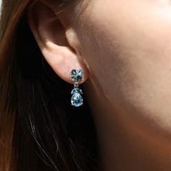 Kolczyki z topazami i diamentami (E88899 W S BT) - zdjęcie: 3