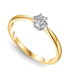 Pierścionek z diamentem (R70211 YW 0,09ct): 11 - zdjęcie: 2