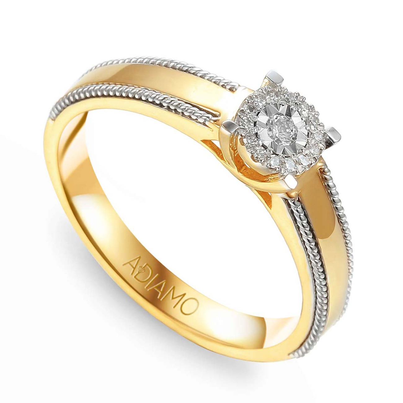 Pierścionek z diamentami (R71827 YW): 7