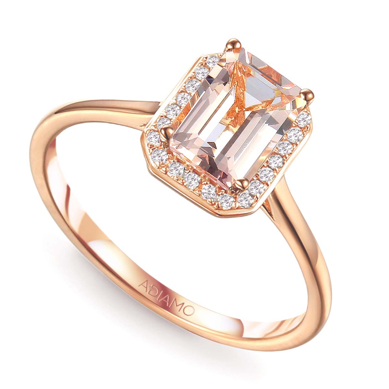 Pierścionek z morganitem i diamentami (R62904 R MR): 12