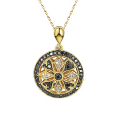 Zawieszka z diamentami i czarnymi diamentami (P85717 Y BD) - zdjęcie: 2