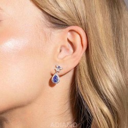 Kolczyki z tanzanitami i diamentami (E70487 W S T) - zdjęcie: 3