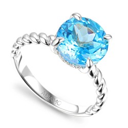 Pierścionek z niebieskim topazem i diamentami (R85127 W BT): 8 - zdjęcie: 2