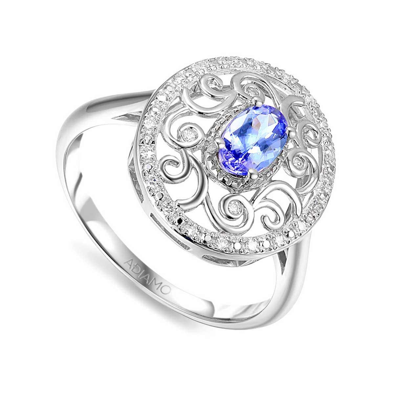 Pierścionek z tanzanitem i diamentami (R86861 W T): 7