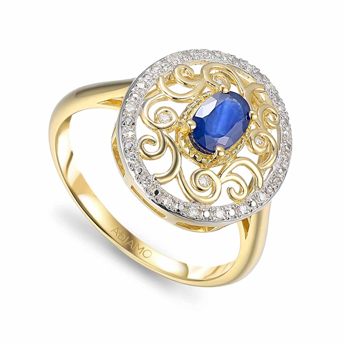 Pierścionek z szafirem i diamentami (R86861 Y SA): 7