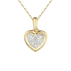 Zawieszka serce z diamentami (P45506 Y) - zdjęcie: 2