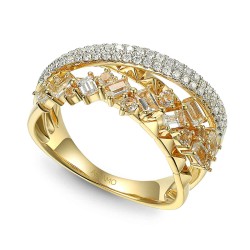 Pierścionek z białymi topazami i diamentami (R86489 Y WT): 7 - zdjęcie: 2