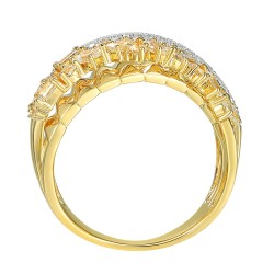 Pierścionek z białymi topazami i diamentami (R86489 Y WT): 7 - zdjęcie: 4