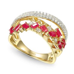 Pierścionek z rubinami i diamentami (R86489 Y RU): 7 - zdjęcie: 2