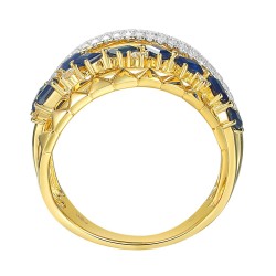 Pierścionek z szafirami i diamentami (R86489 Y SA): 7 - zdjęcie: 4