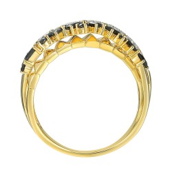 Pierścionek z czarnymi spinelami i diamentami (R86489 Y BSP): 7 - zdjęcie: 4