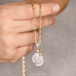 Zawieszka rękawice bokserskie z diamentami (P82536 Y) - zdjęcie: 4