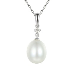 Zawieszka z perłą i diamentem (P55701 W) - zdjęcie: 2