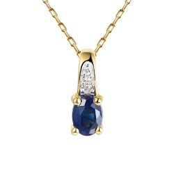 Zawieszka z szafirem i diamentami (P82440 Y SA) - zdjęcie: 2
