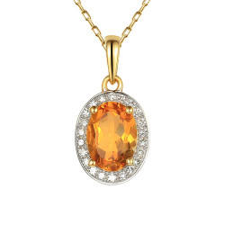 Zawieszka z cytrynem i diamentami (P62898 Y M CT) - zdjęcie: 2