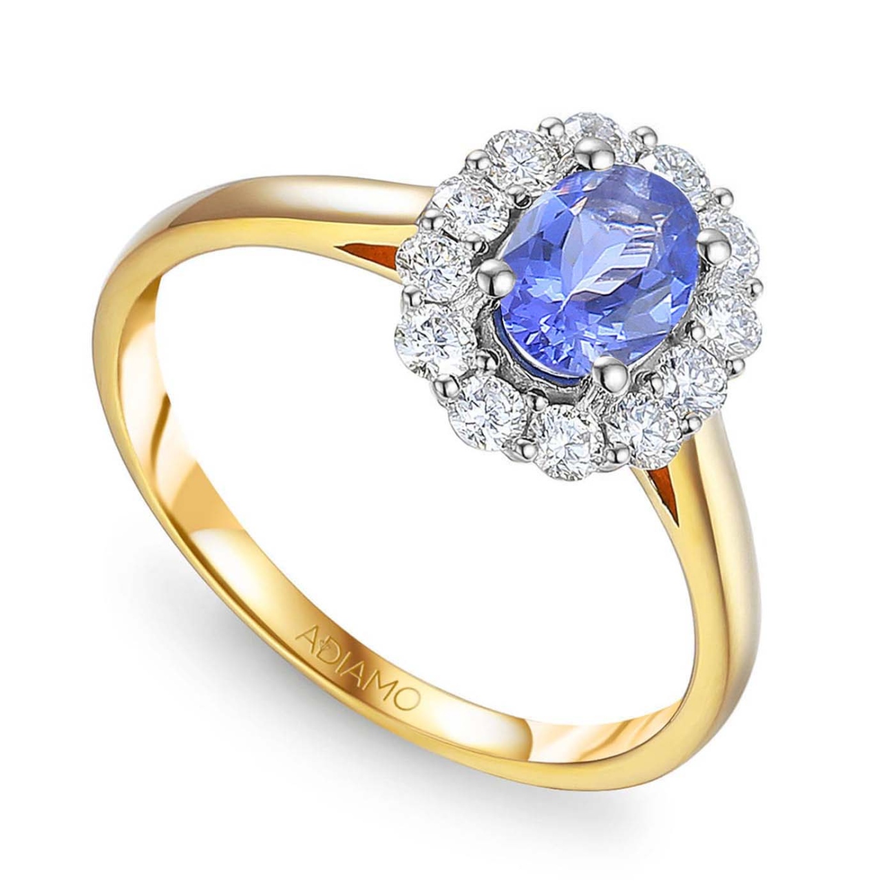 Pierścionek z tanzanitem i diamentami (R37314 YW T): 7