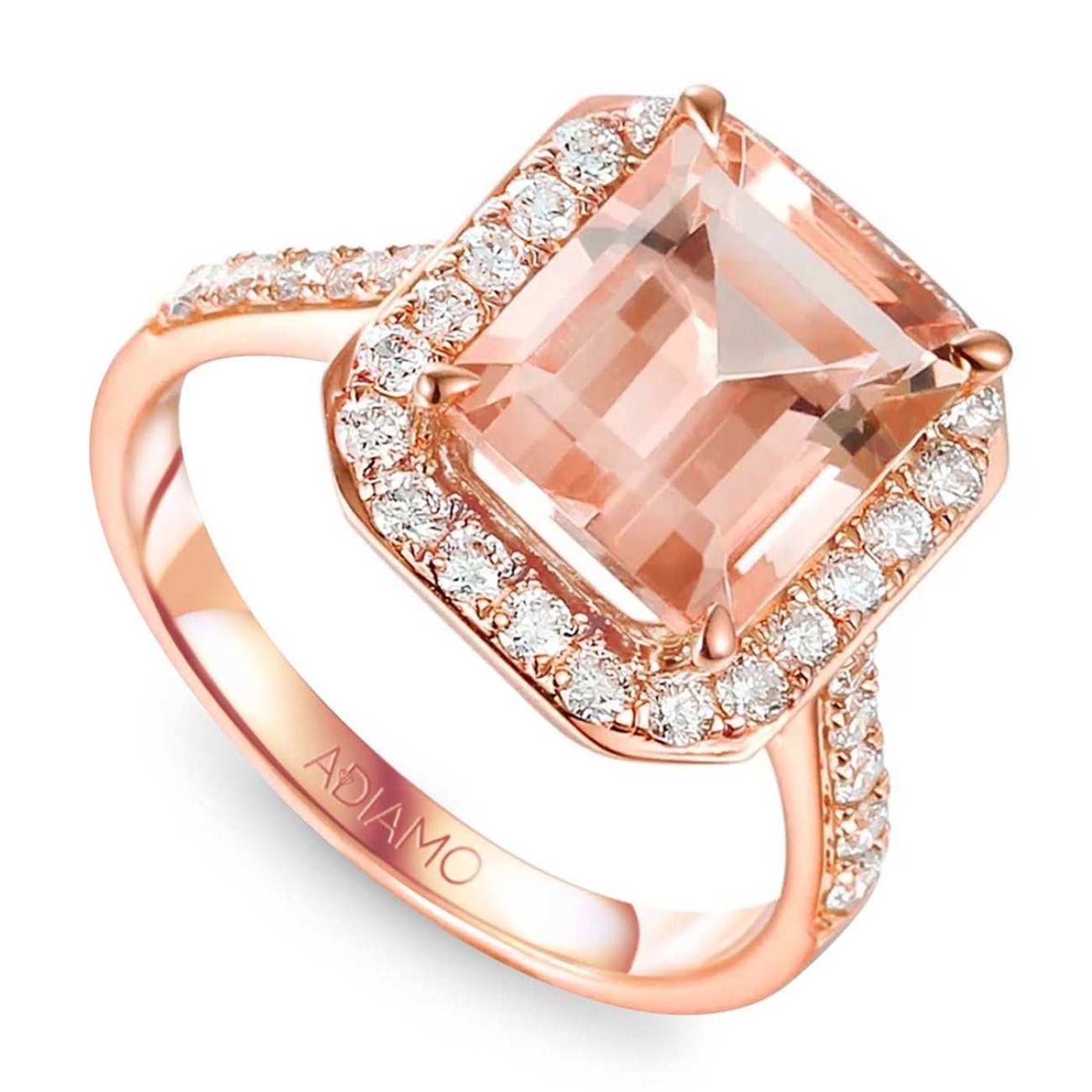 Pierścionek z morganitem i diamentami (R67596 R MR): 14