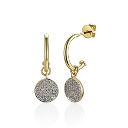 Kolczyki wiszące z diamentami (E86411 Y SW) - zdjęcie: 2