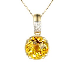 Zawieszka z cytrynem i diamentami (P82457 Y CT) - zdjęcie: 2