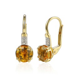 Kolczyki z cytrynem i diamentami (E82457 Y P CT) - zdjęcie: 2