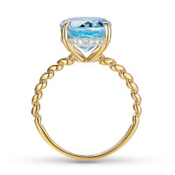 Pierścionek z niebieskim topazem i diamentami (R85125 Y BT): 8 - zdjęcie: 5