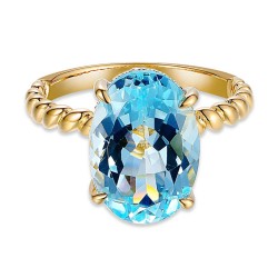 Pierścionek z niebieskim topazem i diamentami (R85125 Y BT): 8 - zdjęcie: 4