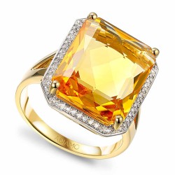 Pierścionek z cytrynem i diamentami (R33406 Y CT): 8 - zdjęcie: 2