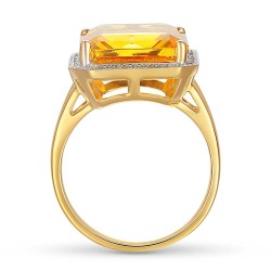 Pierścionek z cytrynem i diamentami (R33406 Y CT): 8 - zdjęcie: 5
